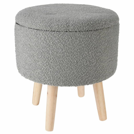 Pouf Rangement Bouclette Gris