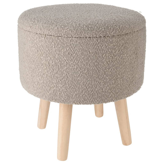 Pouf Rangement Bouclette Taupe