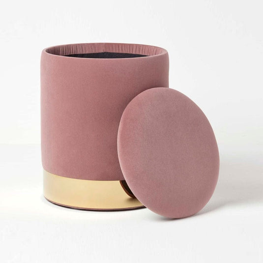 Pouf Rangement Rose Or