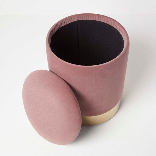 Pouf Rangement Rose Or