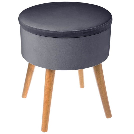 Pouf Rangement Scandinave Gris Anthracite