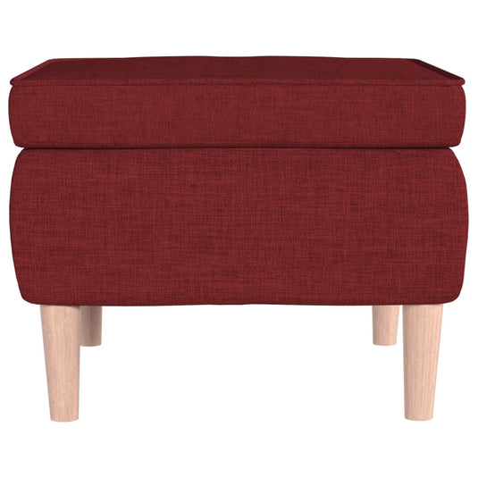 Pouf Rectangulaire Sur Pied Rouge Bordeaux