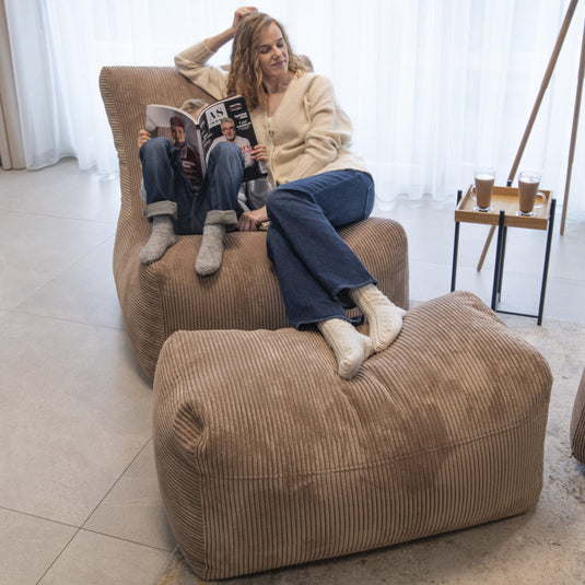 Pouf Rectangulaire Velours Cotelé Pouf Français