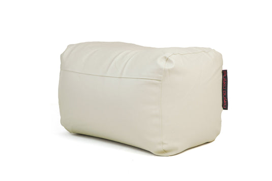 Pouf Repose Pied Cuir Beige Crème Pouf Français