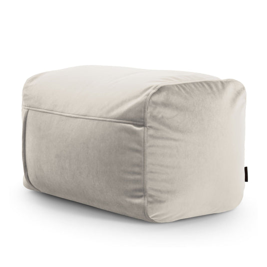 Pouf Repose Pied en Velours Gris Perle Beaumont Concept