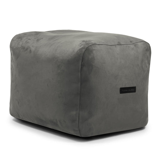 Pouf Repose Pied Suede Gris Anthracite Pouf Français