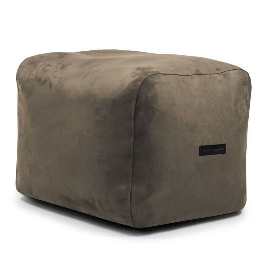 Pouf Repose Pied Suede Marron Taupe Pouf Français