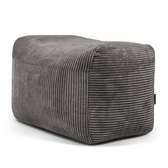 Pouf Repose Pied Velours Cotelé Gris Anthracite Pouf Français