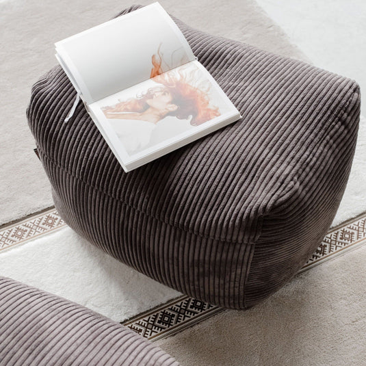 Pouf Repose Pied Velours Cotelé Pouf Français