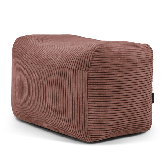 Pouf Repose Pied Velours Cotelé Rose Taupe Pouf Français