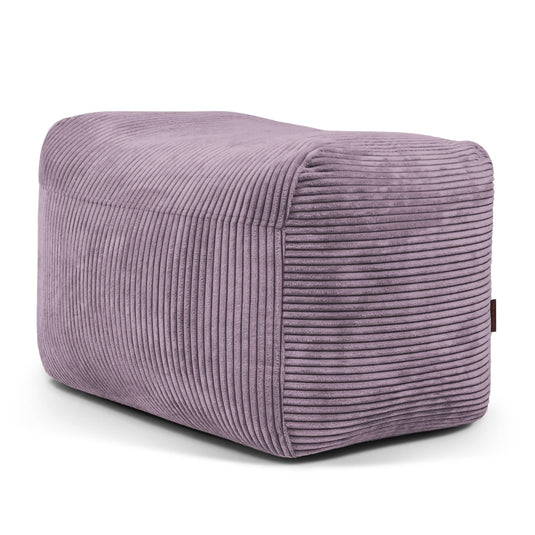 Pouf Repose Pied Velours Cotelé Violet Lavande Pouf Français