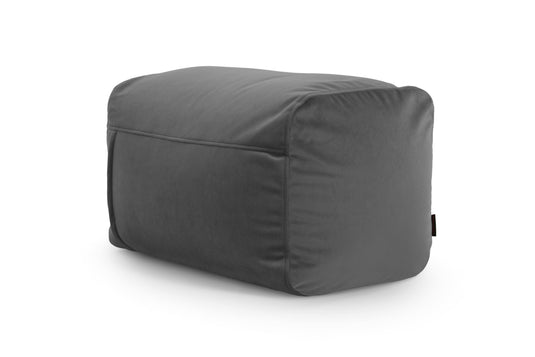 Pouf Repose Pied Velours Gris Anthracite Pouf Français