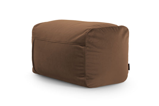 Pouf Repose Pied Velours Marron Café Pouf Français