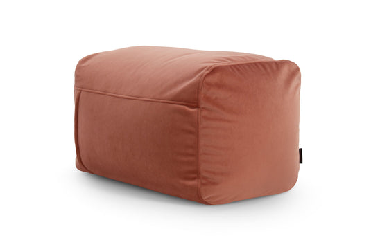 Pouf Repose Pied Velours Rose Incarnat Pouf Français