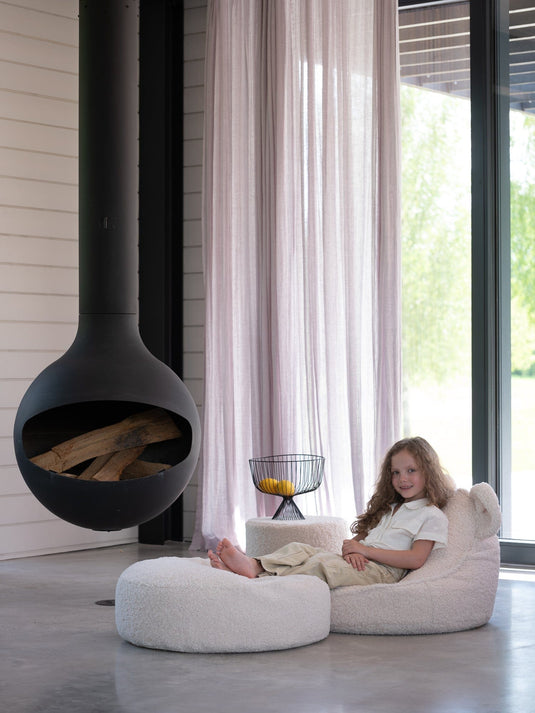 Pouf Rond Enfant - Blanc