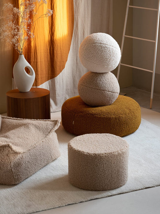 Pouf Rond Enfant - Moutarde