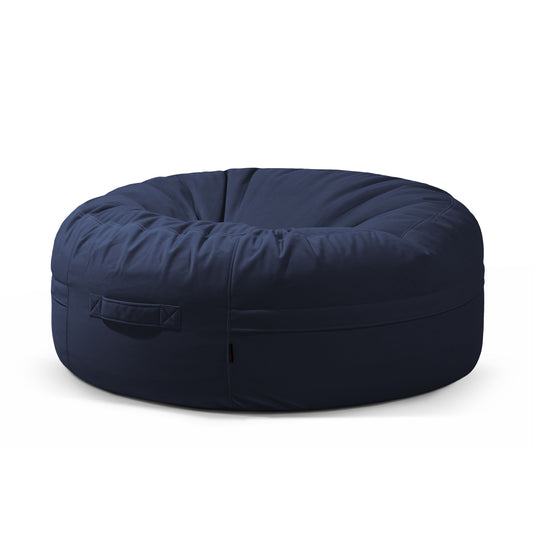 Pouf Rond XXL en Velours Bleu Marine