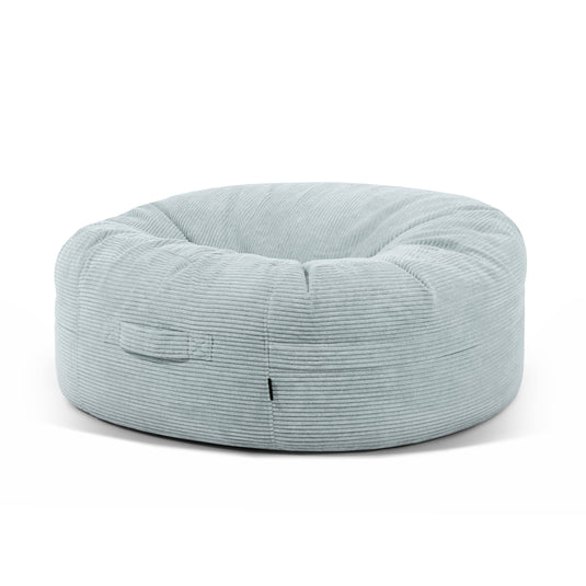 Pouf Rond XXL en Velours Côtelé Vert d'eau