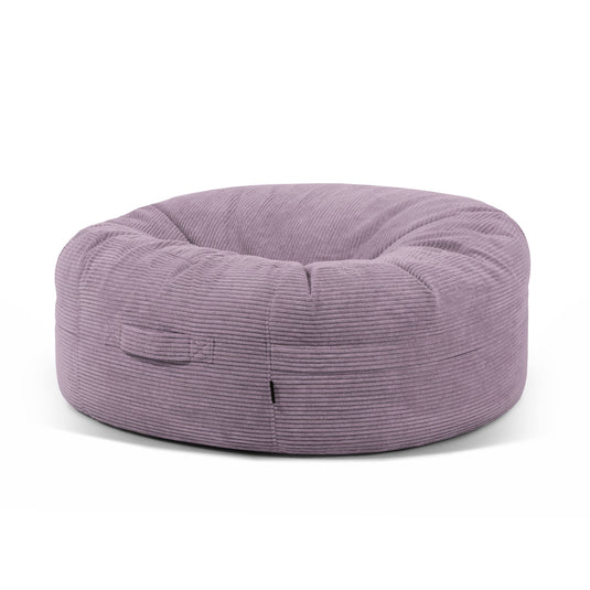 Pouf Rond XXL en Velours Côtelé Violet Lavande