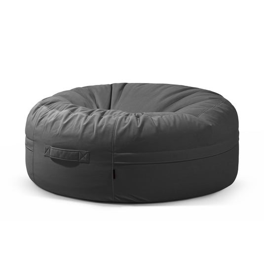 Pouf Rond XXL en Velours Gris Anthracite