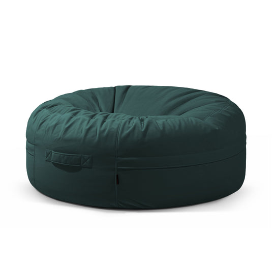 Pouf Rond XXL en Velours Vert Emeraude