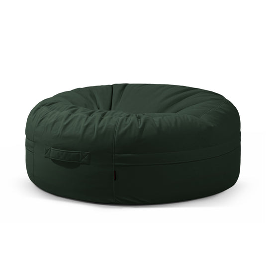 Pouf Rond XXL en Velours Vert Forêt