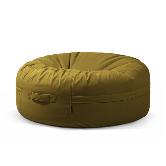 Pouf Rond XXL en Velours Vert Olive