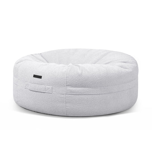 Pouf Rond XXL Mouton Gris Perle