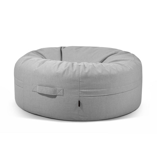 Pouf Rond XXL Salon Gris Perle