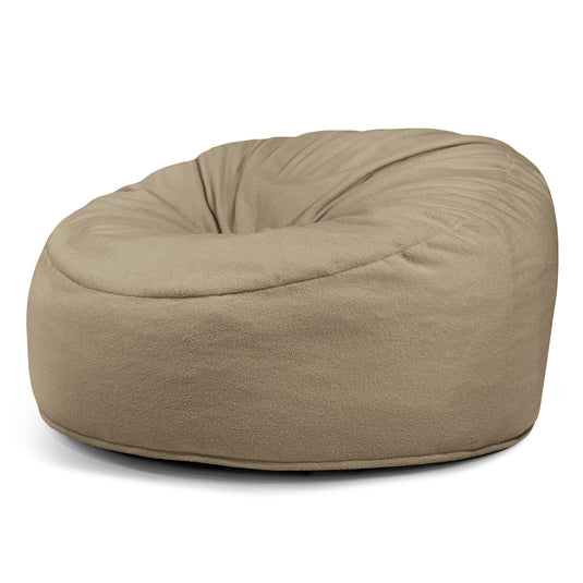 Pouf Salon XXL en Bouclette Marron Bistre Pouf Français