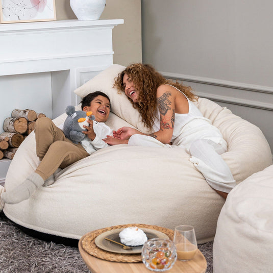 Pouf Salon XXL en Bouclette Pouf Français