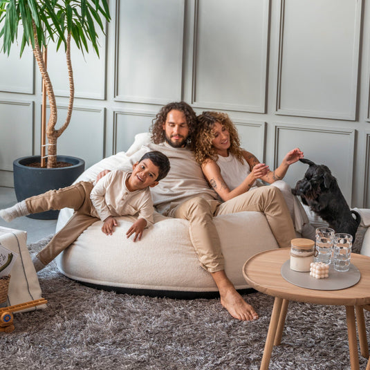 Pouf Salon XXL en Bouclette Pouf Français