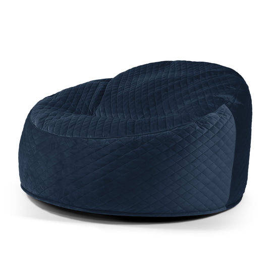 Pouf Salon XXL Velours Royal Bleu Marine Pouf Français