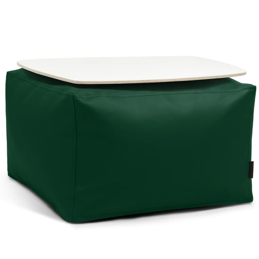 Pouf Table Basse Cuir Vert Fôret