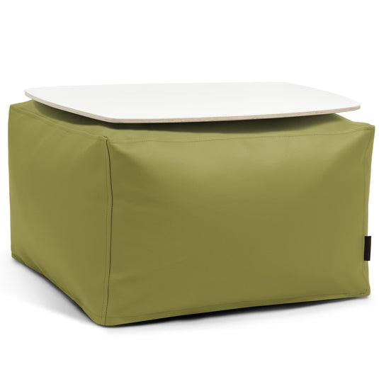 Pouf Table Basse Cuir Vert Pistache