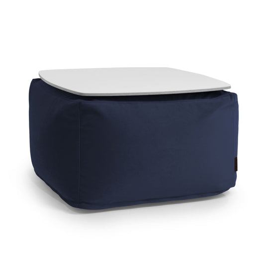 Pouf Table Basse en Velours Bleu Marine