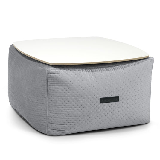 Pouf Table Basse en Velours Capitonné