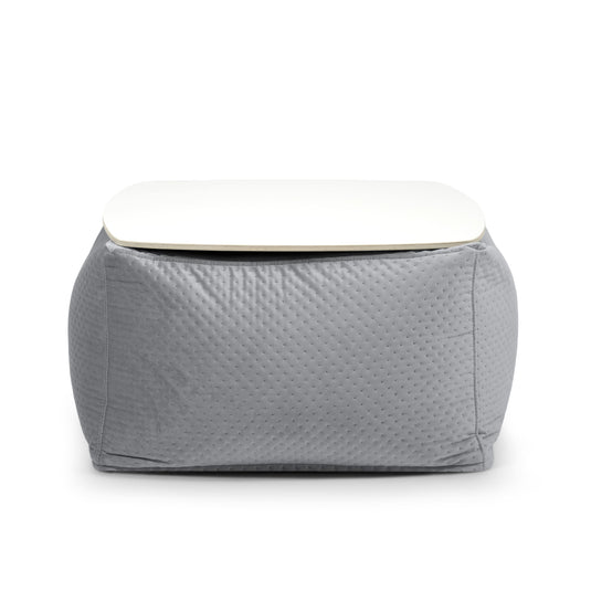 Pouf Table Basse en Velours Capitonné