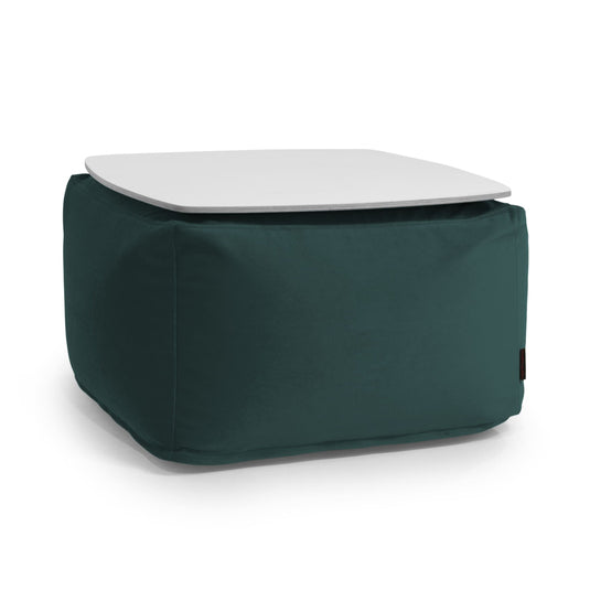 Pouf Table Basse en Velours Vert Emeraude