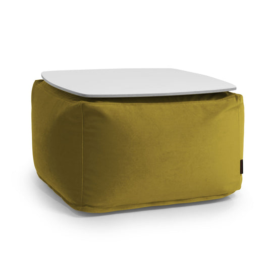 Pouf Table Basse en Velours Vert Olive