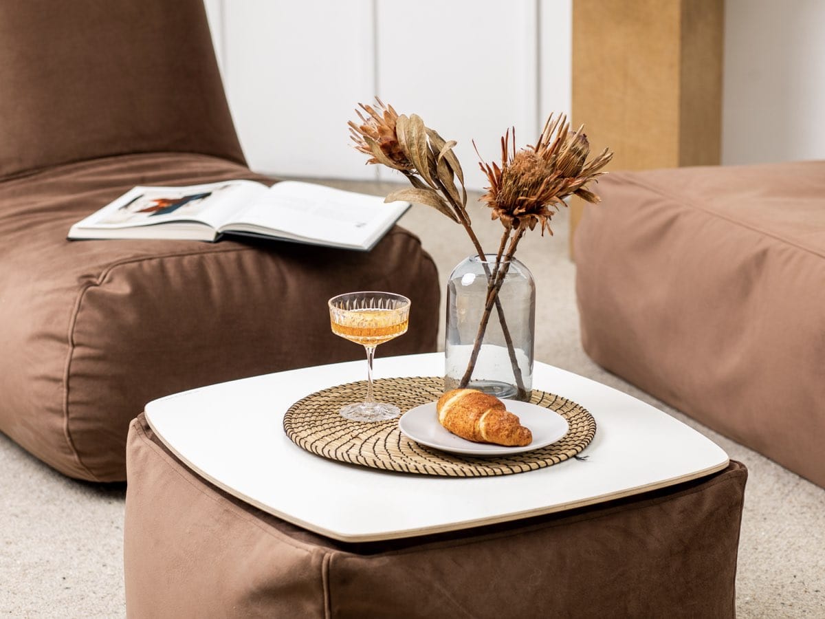 Pouf Table Basse Cuir