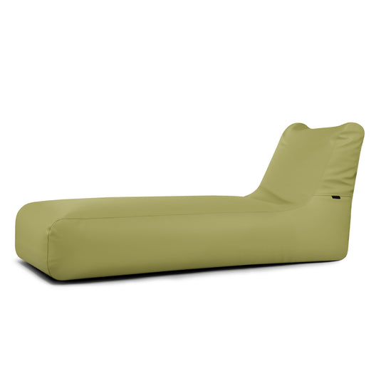 Pouf Transat en Cuir Vert Kaki