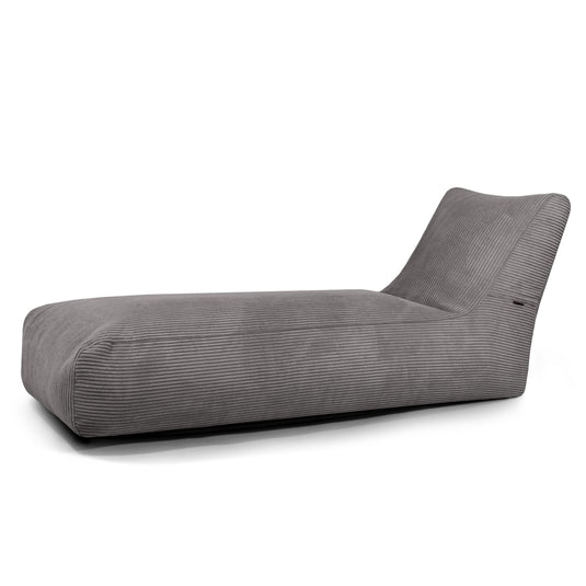 Pouf Transat en Velours Côtelé Gris Anthracite