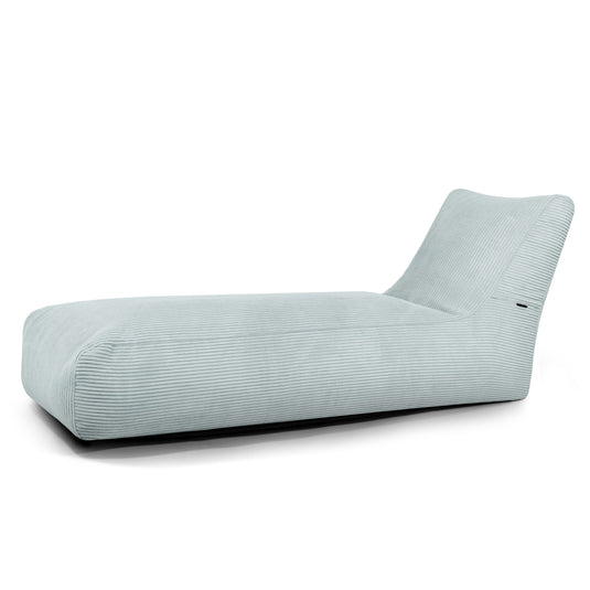 Pouf Transat en Velours Côtelé Vert d'eau