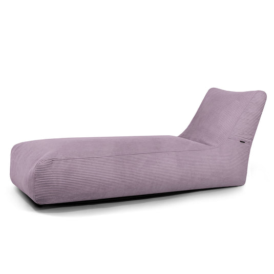 Pouf Transat en Velours Côtelé Violet Lavande