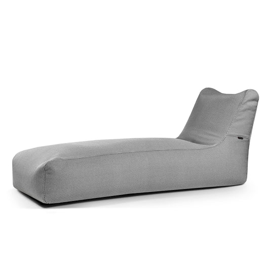 Pouf Transat pour Piscine Noir et Blanc