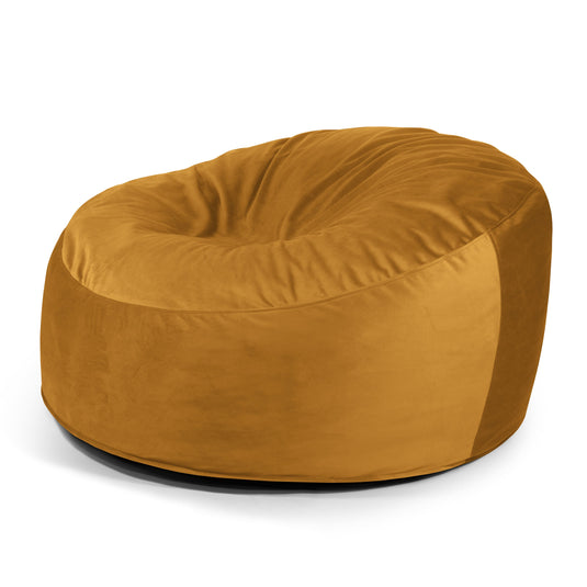 Pouf XXL en Velours Jaune Moutarde Pouf Français