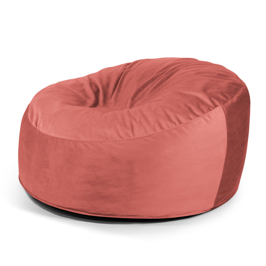 Pouf XXL en Velours Rose Incarnat Pouf Français