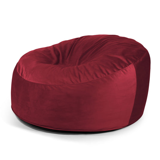 Pouf XXL en Velours Rouge Rubis Pouf Français