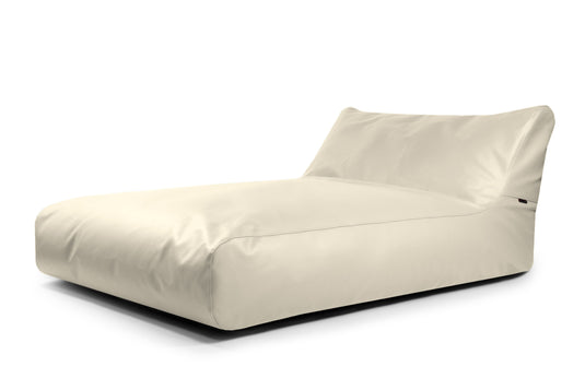 Sunbed en Cuir Beige Crème